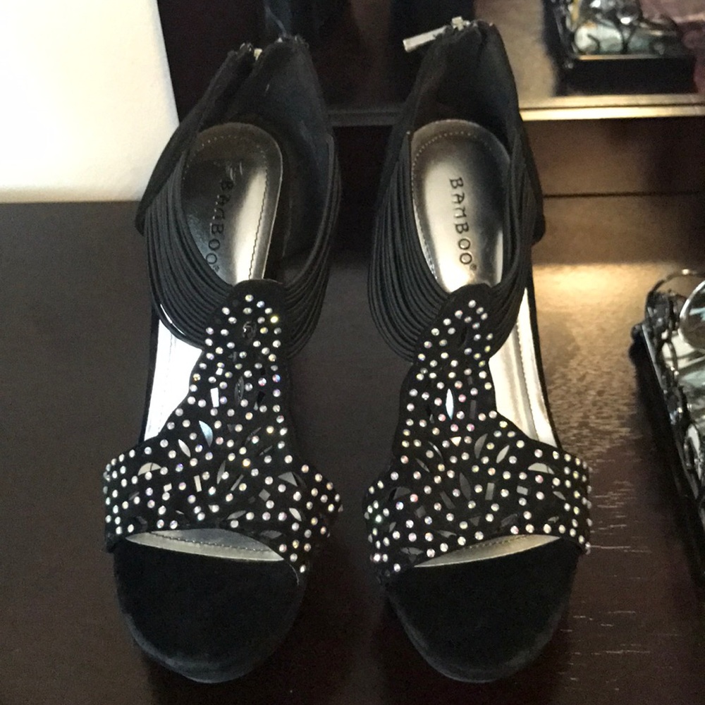 Black and silver sparkly Heels